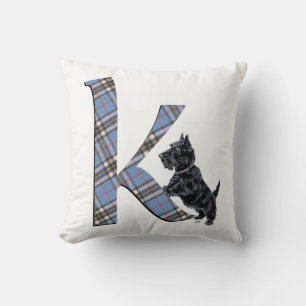 Scottish Terrier Monogram K Pillow