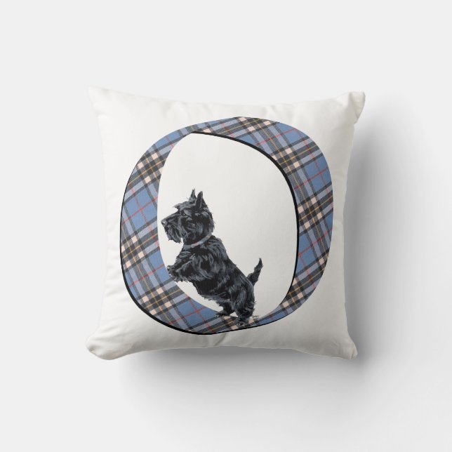 Scottish Terrier Monogram O Pillow (Front)