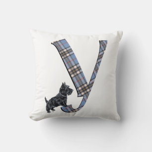 Scottish Terrier Monogram Y Pillow