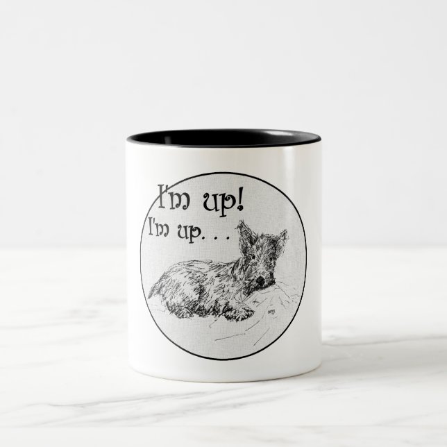 Scottish Terrier Morning Two-Tone Coffee Mug (Center)