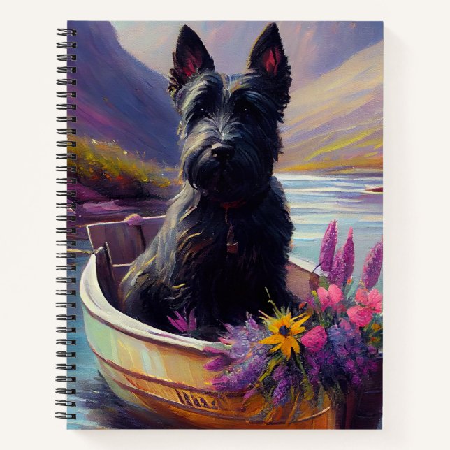 Scottish Terrier on a Paddle: A Scenic Adventure Notebook (Front)