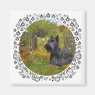 Scottish Terrier on the Farm Magnet