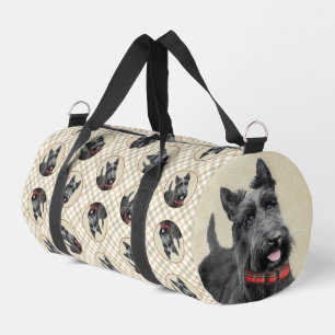 Scottish Terrier Painting Black Original Dog Art Duffle Bag