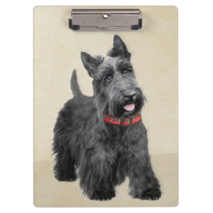 Scottish Terrier Painting - Cute Original Dog Art Clipboard