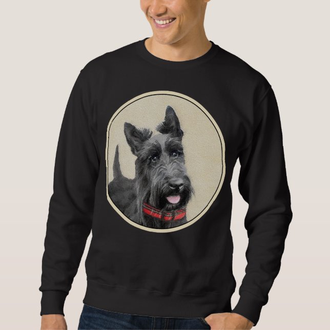 Scottish Terrier Painting - Cute Original Dog Art Sweatshirt (Front)