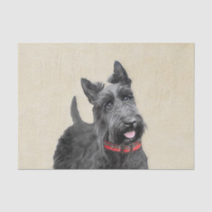 Scottish Terrier Painting - Cute Original Dog Art Tissue Paper