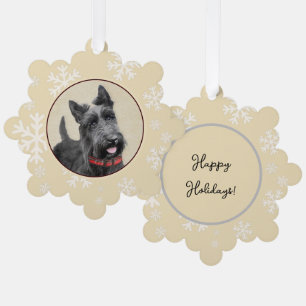Scottish Terrier Painting - Cute Original Dog Art Tree Decoration Card