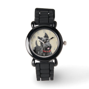 Scottish Terrier Painting - Cute Original Dog Art Watch