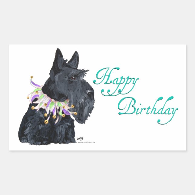 Scottish Terrier Party Animal Rectangular Sticker (Front)