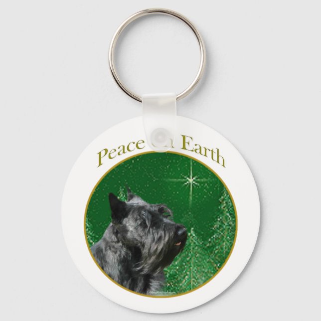 Scottish Terrier Peace Key Ring (Front)