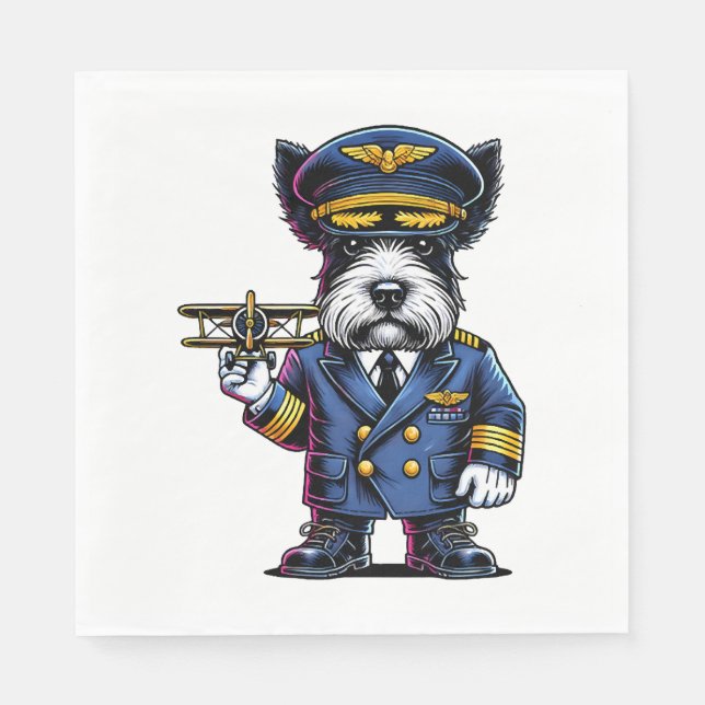 Scottish Terrier Pilot Napkin (Front)