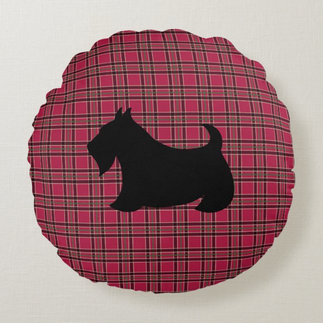 Scottish Terrier Plaid Pillow (Front)
