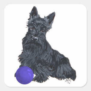 Scottish Terrier Play with Me! Square Sticker