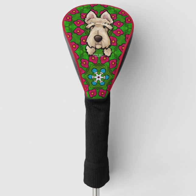 Scottish Terrier Poppies Golf Head Cover (Front)