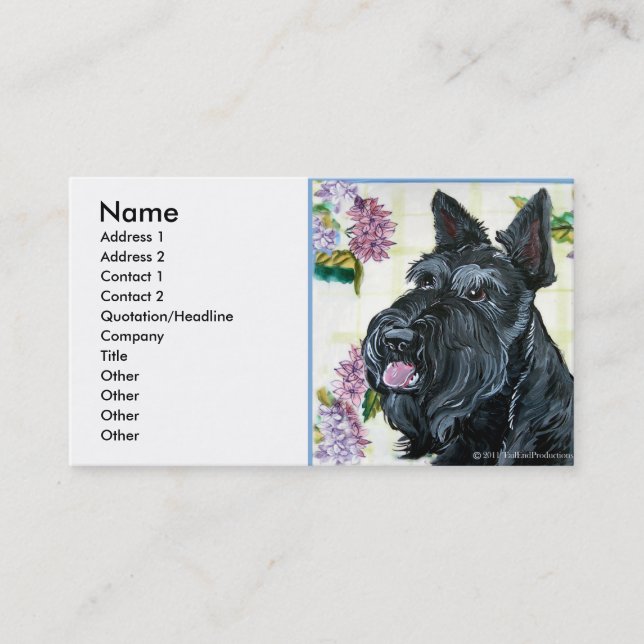 Scottish Terrier Portrait Business Card (Front)