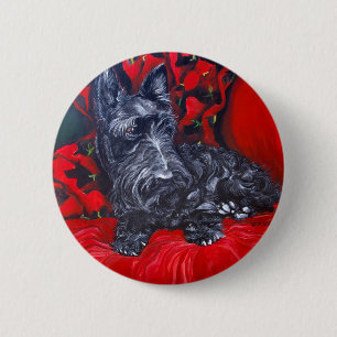 Scottish Terrier Portrait Haggis 6 Cm Round Badge