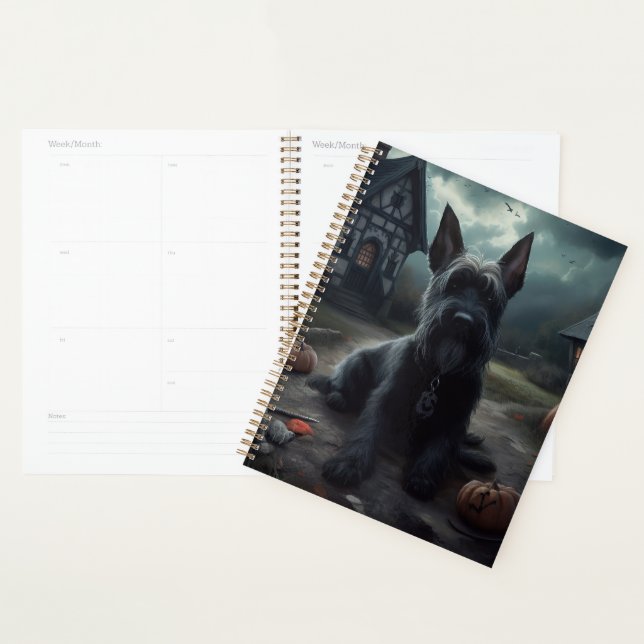 Scottish Terrier Pumpkins Halloween Scary Planner (Display)
