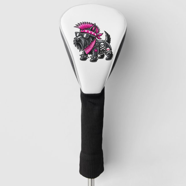 Scottish Terrier Punk Music Golf Head Cover (Front)