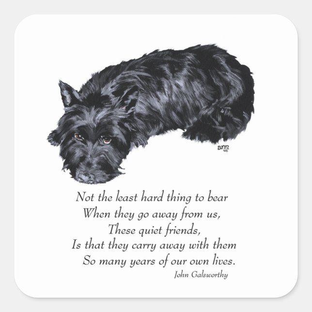 Scottish Terrier Rainbow Bridge Square Sticker (Front)