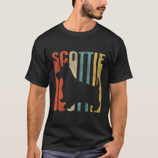 Scottish Terrier Retro 1970'S Dog Scottie Cracked T-Shirt