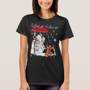 Scottish Terrier Santa Dog Christmas Snowman Xmas  T-Shirt