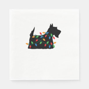 Scottish Terrier Scottie Dog Christmas Lights Gift Napkin