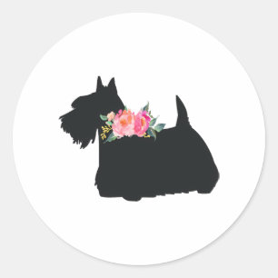 Scottish Terrier Scottie Dog Classic Round Sticker