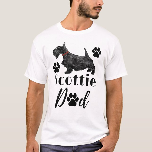 Scottish Terrier Scottie Dog Dad T-Shirt (Front)