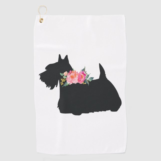 Scottish Terrier Scottie Dog Golf Towel (Front)
