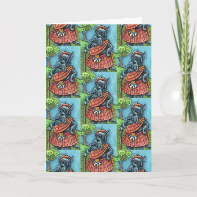 SCOTTISH TERRIER, SCOTTIE DOG Kilt Sporran Blank Card (Front)