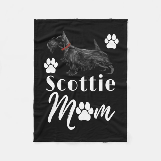 Scottish Terrier Scottie Dog Mom Fleece Blanket (Front)