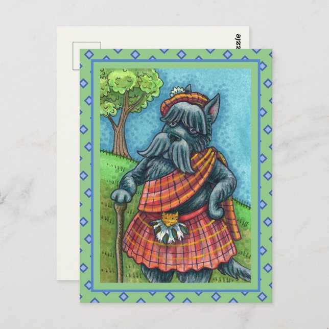 SCOTTISH TERRIER, SCOTTIE DOG PRIDE Kilt Sporran Postcard (Front/Back)