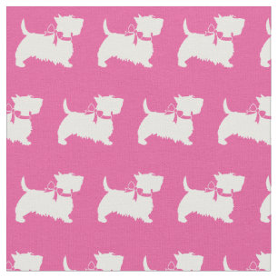 Scottish Terrier Scottie Dog Scotty pink Fabric