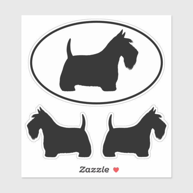 Scottish Terrier Scottie Dogs Vinyl Sticker Set (Sheet)