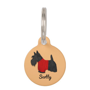 Scottish Terrier (Scotty Dog) in Sweater Pet Tag