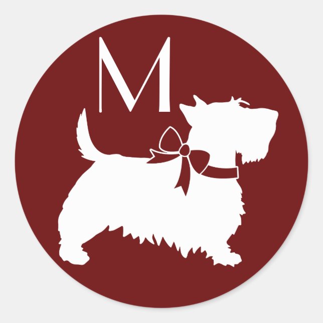 Scottish Terrier Scotty Dog Puppy Scottie Classic  Classic Round Sticker (Front)