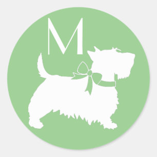 Scottish Terrier Scotty Dog Puppy Scottie Classic  Round Sticker