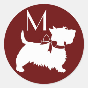 Scottish Terrier Scotty Dog Puppy Scottie Classic  Round Sticker