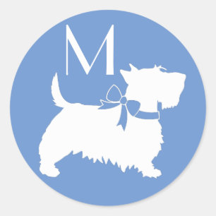 Scottish Terrier Scotty Dog Puppy Scottie Classic Round Sticker