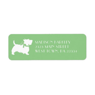 Scottish Terrier Scotty Dog Puppy Scottie Label