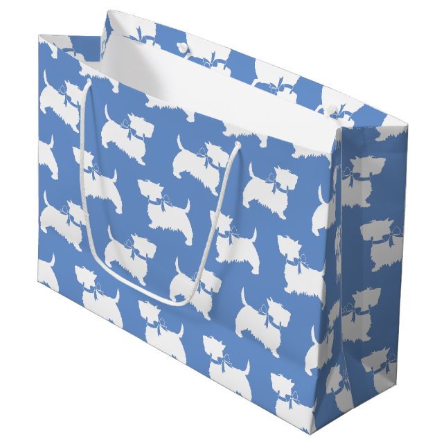 Scottish Terrier Scotty Dog Puppy Scottie Large Gift Bag (Front Angled)