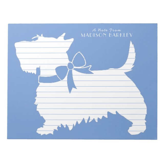 Scottish Terrier Scotty Dog Puppy Scottie Notepad (Front)
