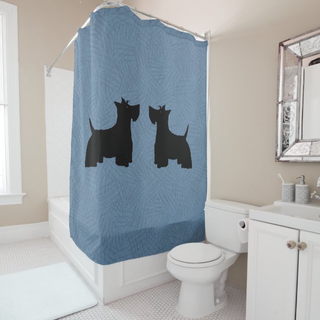 Scottish Terrier Shower Curtain (In Situ)