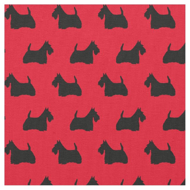 Scottish Terrier Silhouette Fabric (Close Up)