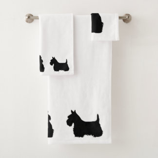 Scottish Terrier/silhouette - pick you own colour Bath Towel Set