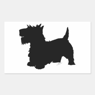 Scottish Terrier Silhouette Rectangular Sticker