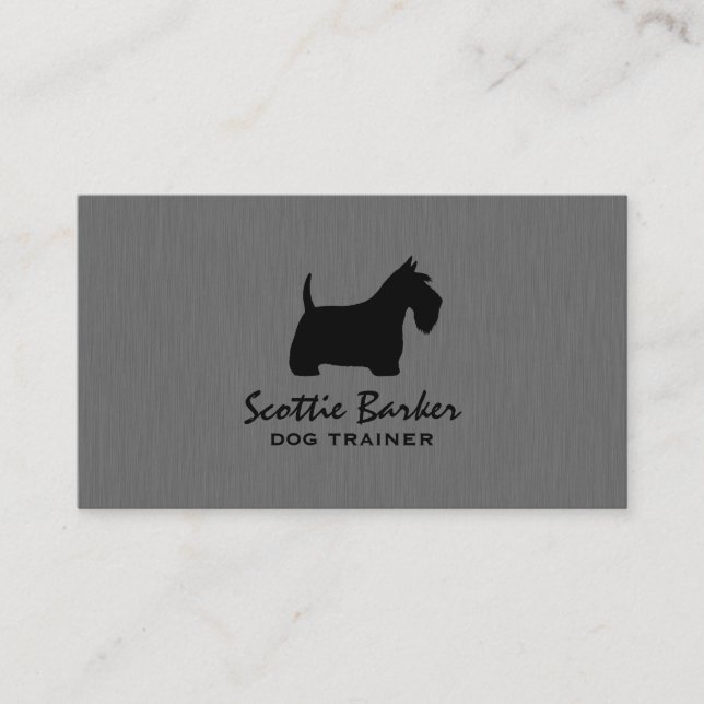 Scottish Terrier Silhouette | Scottie Dog Business Card (Front)