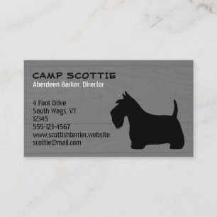 Scottish Terrier Silhouette Wood Grain Business Card