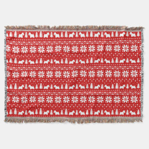 Scottish Terrier Silhouettes Scottie Dog Christmas Throw Blanket