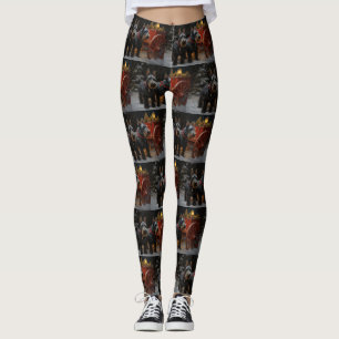 Scottish Terrier Snowy Sleigh Christmas Decor Leggings